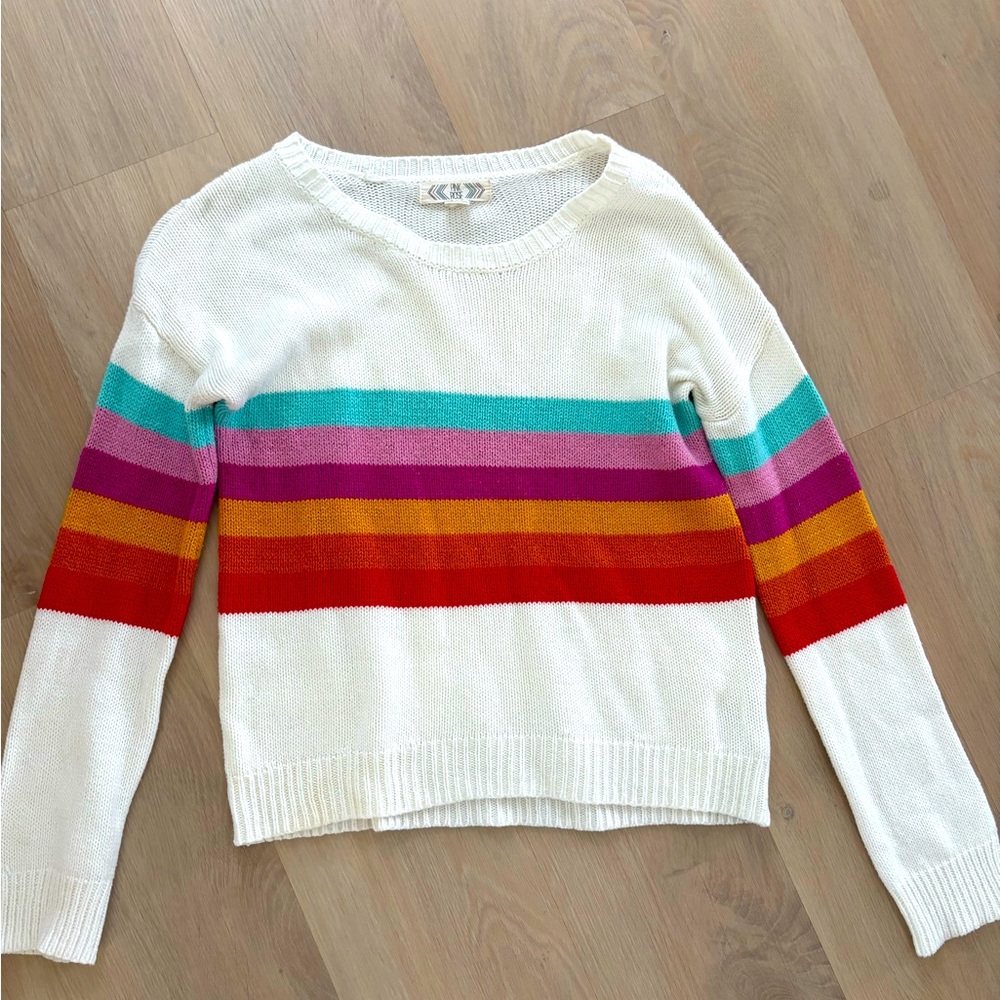 Pink Rose Rainbow sweater